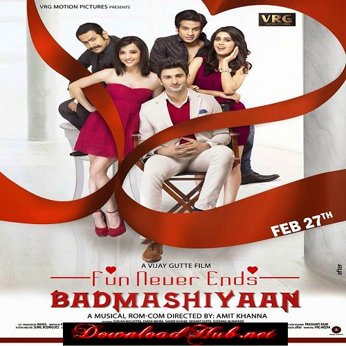 Poster Of Bollywood Movie Badmashiyaan (2015) 350MB Compressed Small Size Pc Movie Free Download downloadhub.in